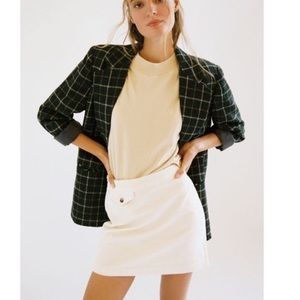Urban Outfitters Nene Corduroy Cream Mini Skirt
